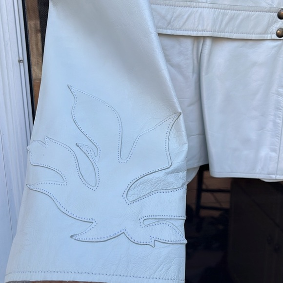 MACKAGE CANADA LADIES WHITE LEATHER JACKET-M-VINTAGE-80’s vibe - Picture 10 of 11